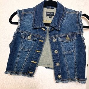 Cropped Denim Vest